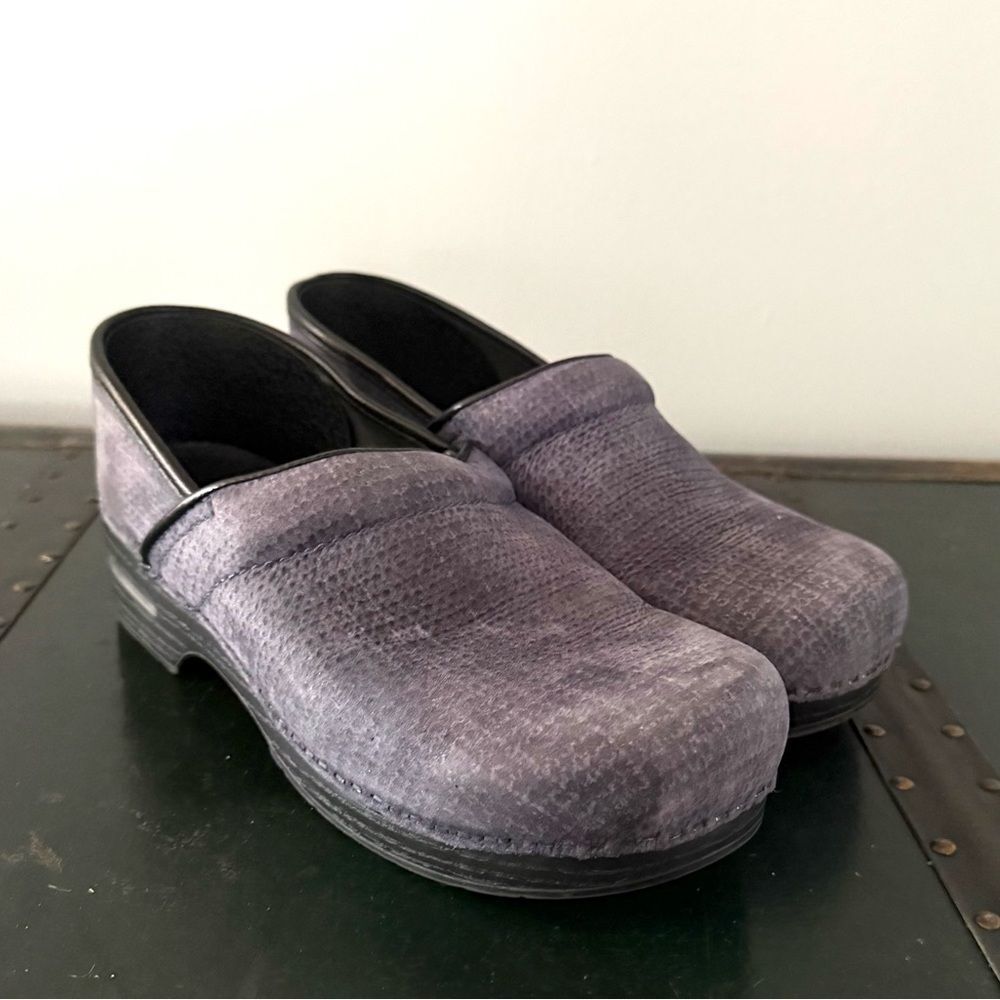 Dansko Shoes Womens 42 Blue Leather Slip On Clogs